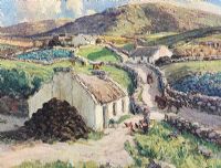 COTTAGES DONEGAL by James Humbert Craig RHA RUA at Ross's Online Art Auctions