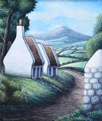 DONEGAL COTTAGES by Paddy Curran at Ross's Online Art Auctions