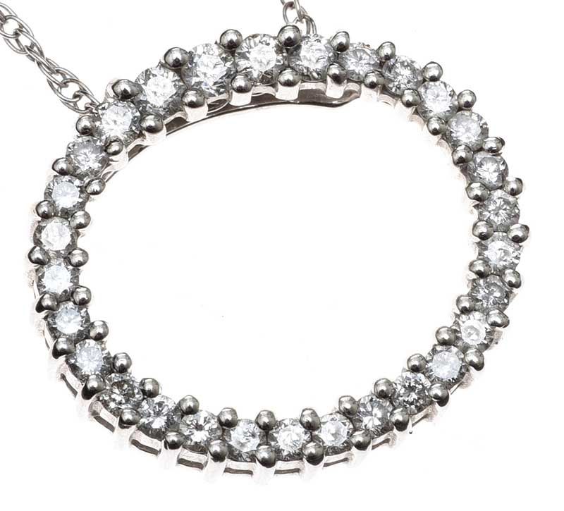 14CT WHITE GOLD DIAMOND 'CIRCLE OF LIFE' NECKLACE