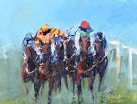 HORSE RACING, GET THE WHIP OUT by Bill O'Brien at Ross's Online Art Auctions