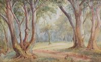 WOODLANDS WITH RABBITS by P.M. Jury at Ross's Online Art Auctions