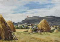 HAYSTACKS IN THE GLENS by Donald McPherson RUA at Ross's Online Art Auctions