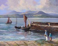 UNLOADING THE CATCH by Desmond Monroe at Ross's Online Art Auctions