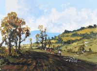 PLOUGHING THE FIELD by Hugh McIlfatrick at Ross's Online Art Auctions