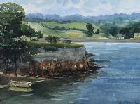 ROWING BOAT ON THE LOUGH by Pat McCormick at Ross's Online Art Auctions
