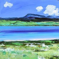 DISTANT MOUNTAINS ACROSS THE LOUGH by David Gordon Hughes at Ross's Online Art Auctions