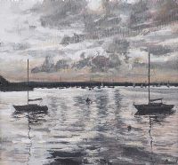 SAILING BOATS ON STORMY SEAS by Boyd at Ross's Online Art Auctions