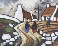 ON THE PATH TO THE VILLAGE by J.P. Rooney at Ross's Online Art Auctions