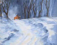 HORSE & CART ON A WINTER PATH by Noel Shaw at Ross's Online Art Auctions