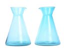 PAIR OF BLUE GLASS CARAFES at Ross's Online Art Auctions