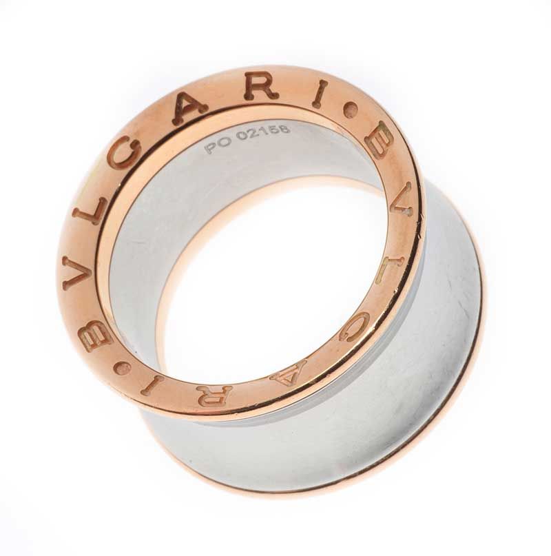 BULGARI 'ANISH KAPOOR ' RING IN STAINLESS STEEL AND 18CT ROSE GOLD