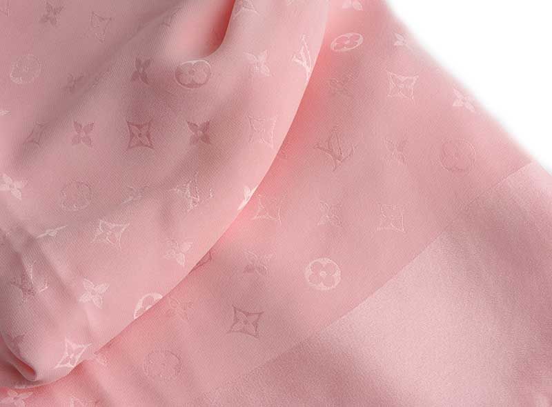 Louis Vuitton Pink Monogram Pattern Silk Stole Louis Vuitton