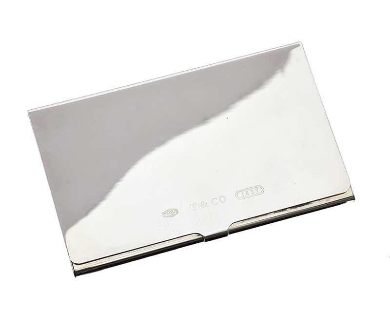 tiffany business card holder silver