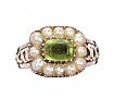 9CT GOLD SEED PEARL AND PERIDOT RING at Ross's Online Art Auctions