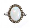 SILVER OPAL AND MARCASITE RING at Ross's Online Art Auctions