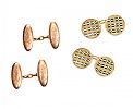 TWO PAIRS OF 15CT GOLD CUFFLINKS at Ross's Online Art Auctions