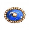 9CT GOLD ENAMEL AND SEED PEARL BROOCH at Ross's Online Art Auctions