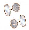 9CT GOLD MOONSTONE CUFFLINKS at Ross's Online Art Auctions