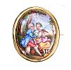 GOLD TONE PASTORAL SCENE BROOCH at Ross's Online Art Auctions