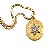 ANTIQUE 9CT GOLD DIAMOND LOCKET ON A 9CT GOLD SNAKE CHAIN at Ross's Online Art Auctions