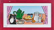 BLACK CAT BREAKFAST by George Smyth at Ross's Online Art Auctions
