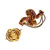 TWO ANTIQUE GOLD-TONE BROOCHES at Ross's Online Art Auctions