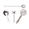 SILVER MAGNIFYING GLASS, SPOON & TWO SILVER PINS at Ross's Online Art Auctions
