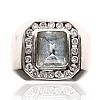 18CT WHITE GOLD AQUAMARINE RING at Ross's Online Art Auctions