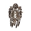 ROSE GOLD & SILVER DIAMOND BROOCH at Ross's Online Art Auctions