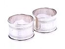 PAIR OF ENGRAVED SILVER NAPKIN RINGS at Ross's Online Art Auctions