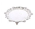 SILVER PLATED CARD SALVER at Ross's Online Art Auctions