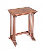 EDWARDIAN MAHOGANY NEST OF THREE TABLES at Ross's Online Art Auctions