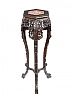 CHINESE CHERRY WOOD MARBLE TOP PLANT STAND at Ross's Online Art Auctions