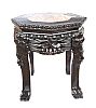 MINIATURE CHINESE CHERRY WOOD MARBLE TOP PLANT STAND at Ross's Online Art Auctions