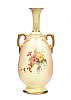 ROYAL WORCESTER TWO HANDLED SPILL VASE at Ross's Online Art Auctions