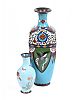 TWO CLOISONNE NARROW NECK VASES at Ross's Online Art Auctions
