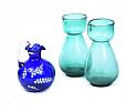 VICTORIAN BRISTOL BLUE JUG & TWO CARAFES at Ross's Online Art Auctions