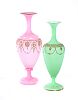 SIX VICTORIAN COLOURED GLASS VASES at Ross's Online Art Auctions