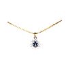 18CT GOLD SAPPHIRE & DIAMOND NECKLACE at Ross's Online Art Auctions