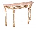 LIMED OAK MARBLE TOP CONSOLE TABLE at Ross's Online Art Auctions