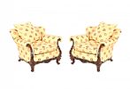 FINE PAIR OF UPHOLSTERED VICTORIAN ARMCHAIRS at Ross's Online Art Auctions