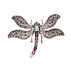 SILVER MARCASITE, EMERALD, SAPPHIRE & RUBY DRAGONFLY BROOCH at Ross's Online Art Auctions