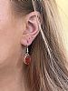 SILVER RED STONE EARRINGS at Ross's Online Art Auctions