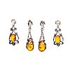 TWO PAIRS OF SILVER AMBER EARRINGS at Ross's Online Art Auctions