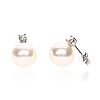 18CT WHITE GOLD PEARL & DIAMOND EARRINGS at Ross's Online Art Auctions