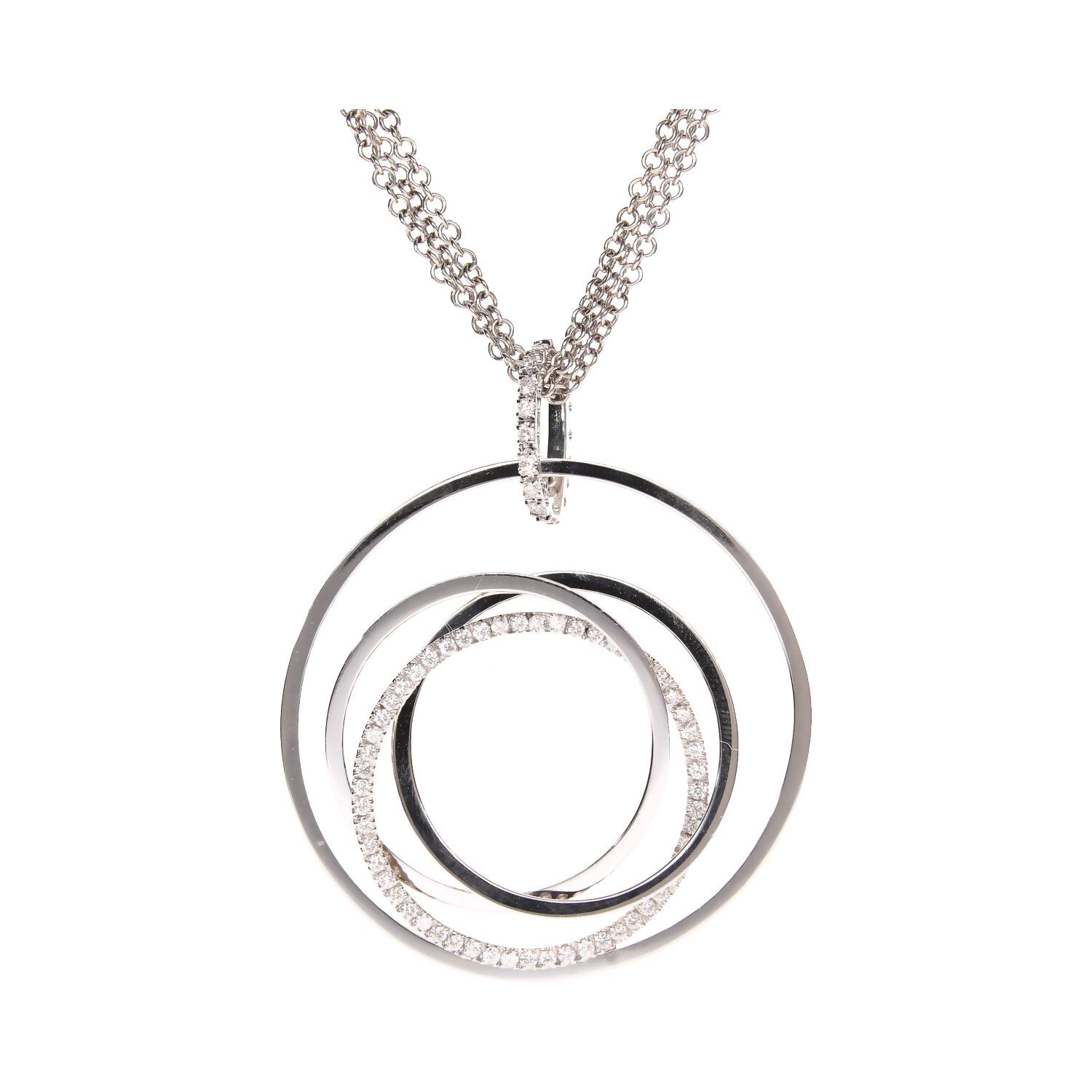 Kay Previously Owned THE LEO Diamond Necklace 1 ct tw Round-cut 14K White  Gold | Hamilton Place
