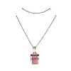 STERLING SILVER PINK AGATE NECKLACE at Ross's Online Art Auctions