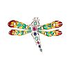 STERLING SILVER PLIQUE-A-JOUR SEMI-PRECIOUS STONE SET DRAGONFLY BROOCH at Ross's Online Art Auctions