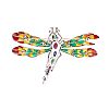 STERLING SILVER PLIQUE-A-JOUR SEMI-PRECIOUS STONE SET DRAGONFLY BROOCH at Ross's Online Art Auctions