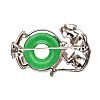 STERLING SILVER JADE BROOCH at Ross's Online Art Auctions